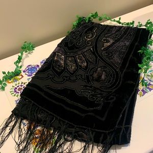 BLACK BOHO VELOUR SCARF🖤🕸️